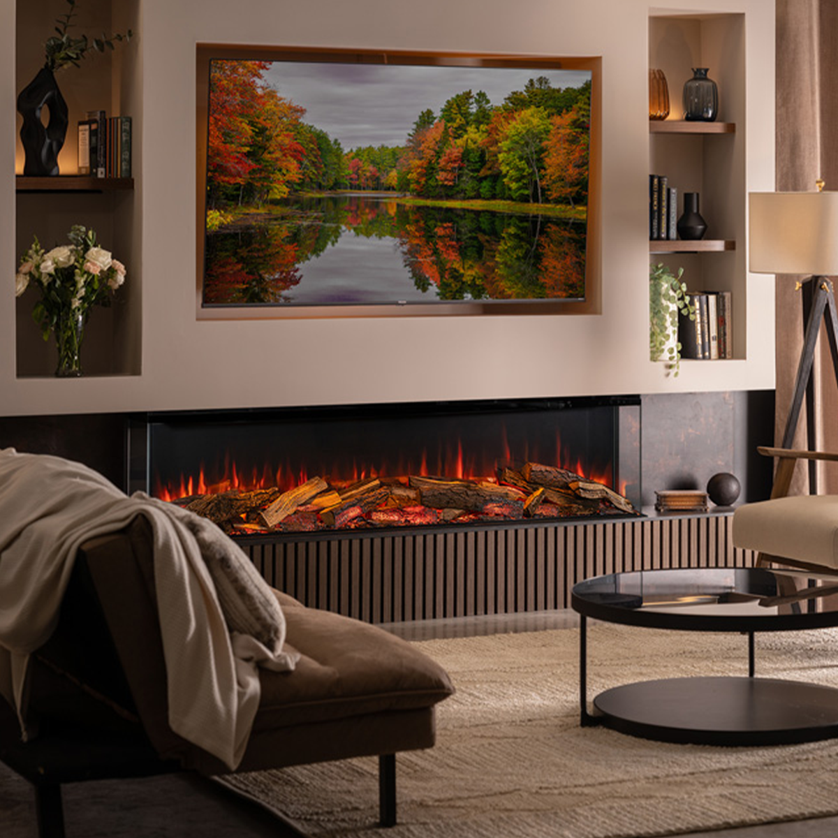 Gazco Onyx Avita 190RW Electric Fire with Luxury Logscape - Showroom Exclusive