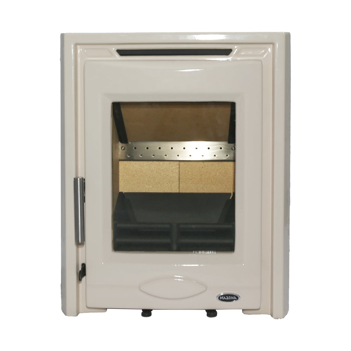 Mazona Dedham 5kW Stove Enamel Cream, Multifuel, Woodburning, Inset, Eco Design Approved, Defra Approved