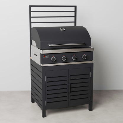 Draco Grills Scandic Modular 4 Burner Barbecue Cabinet with Double Cupboard & Fridge Unit