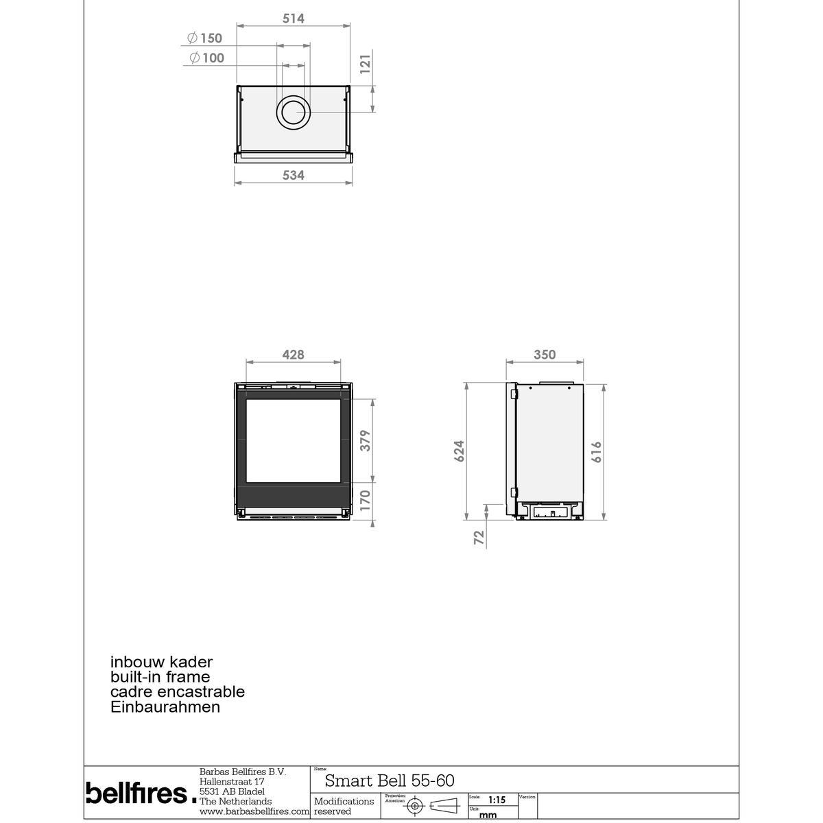 Barbas Smart 55-60 Gas Fire - Balanced Flue
