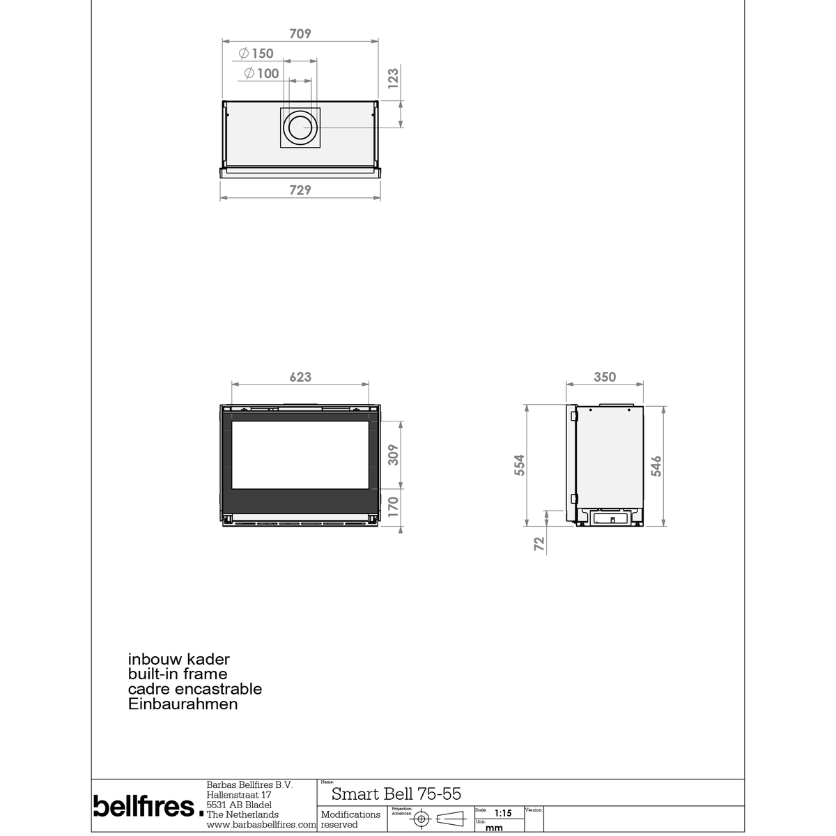 Barbas Smart 75-55 Gas Fire - Balanced Flue
