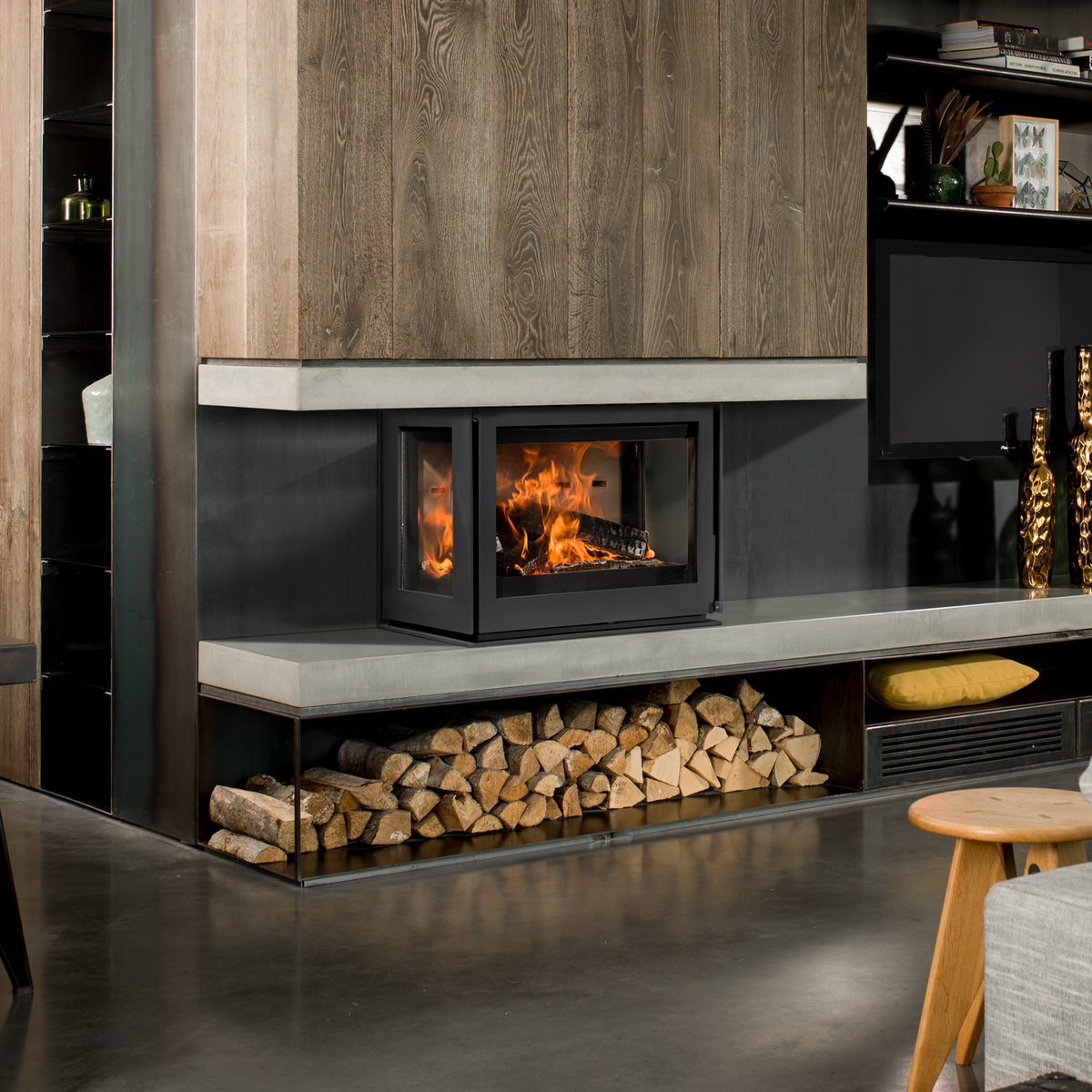 Barbas Unilux 270 3 Sided Wood Burning Stove