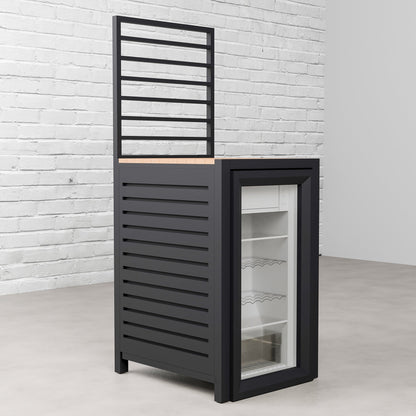 Draco Grills Scandic Modular 4 Burner Barbecue Cabinet with Double Cupboard & Fridge Unit