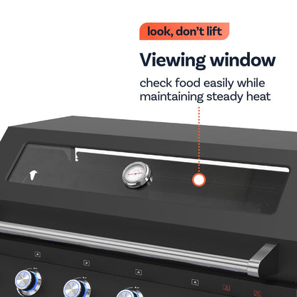 Boss Grill 6 Burner Built-In Gas BBQ - Black