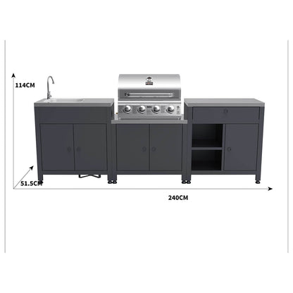 Boss Grill Texas All Star Outdoor Kitchen Modular - 4 Burner Gas BBQ