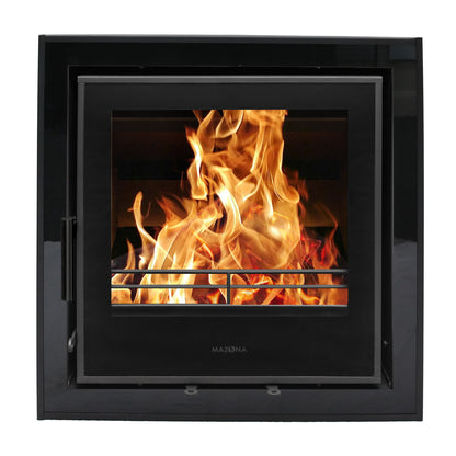 Mazona Clovelly 550 6kW 4 Sided  Glass Trim Stove, Multifuel, Woodburning, Cassette, Inset, Eco Design Approved, Defra Approved