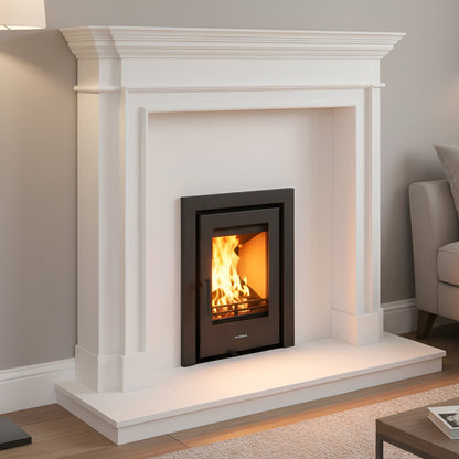 Mazona Clovelly 400 5kW Steel 3 Sided Trim Stove, Multifuel, Woodburning, Cassette, Inset, Eco Design Approved, Defra Approved