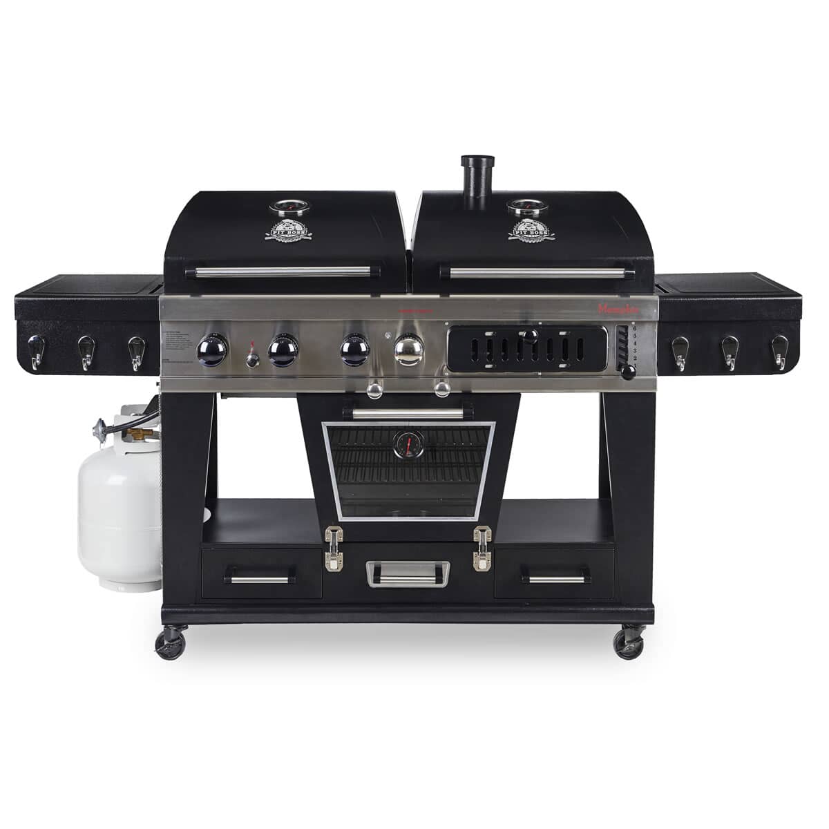 Pit Boss Memphis Ultimate Combo Gas and Charcoal Grill With Regulator And Cover