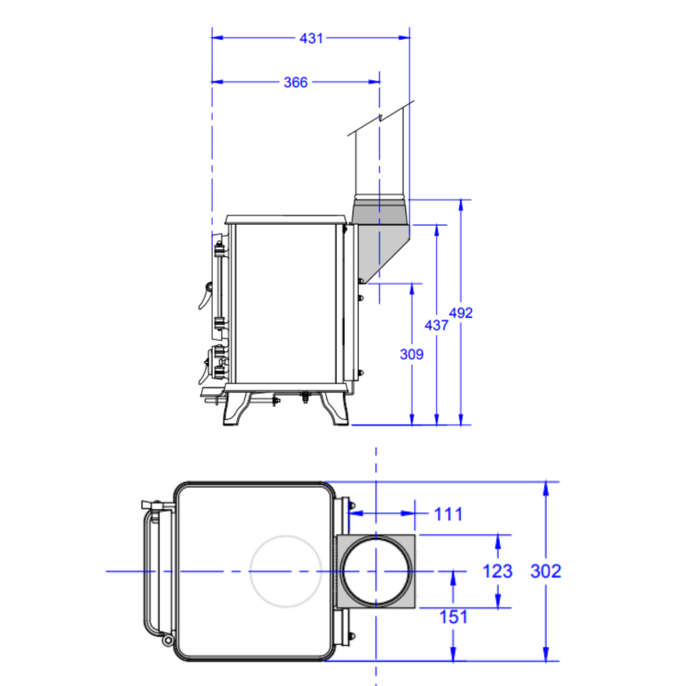 Salamander Hobbit Stove Smoke Exempt Multifuel Wood Burning Stove 4kW DEFRA ECODESIGN VARIANT