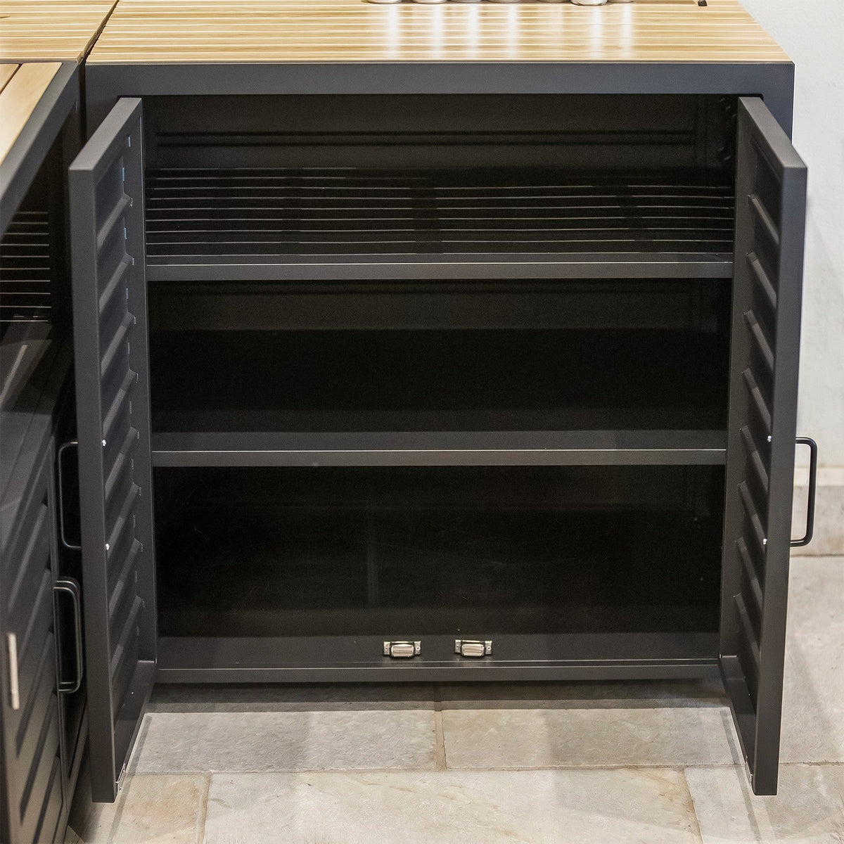 Draco Grills Scandic Modular 4 Burner Barbecue Cabinet with Double Cupboard & Fridge Unit