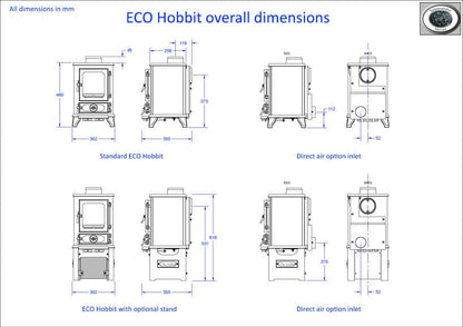 Salamander Hobbit Stove Smoke Exempt Multifuel Wood Burning Stove 4kW DEFRA ECODESIGN VARIANT